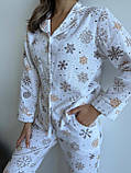 Домашня жіноча піжама COSY Сніжинки (сорочка+штани), фото 8