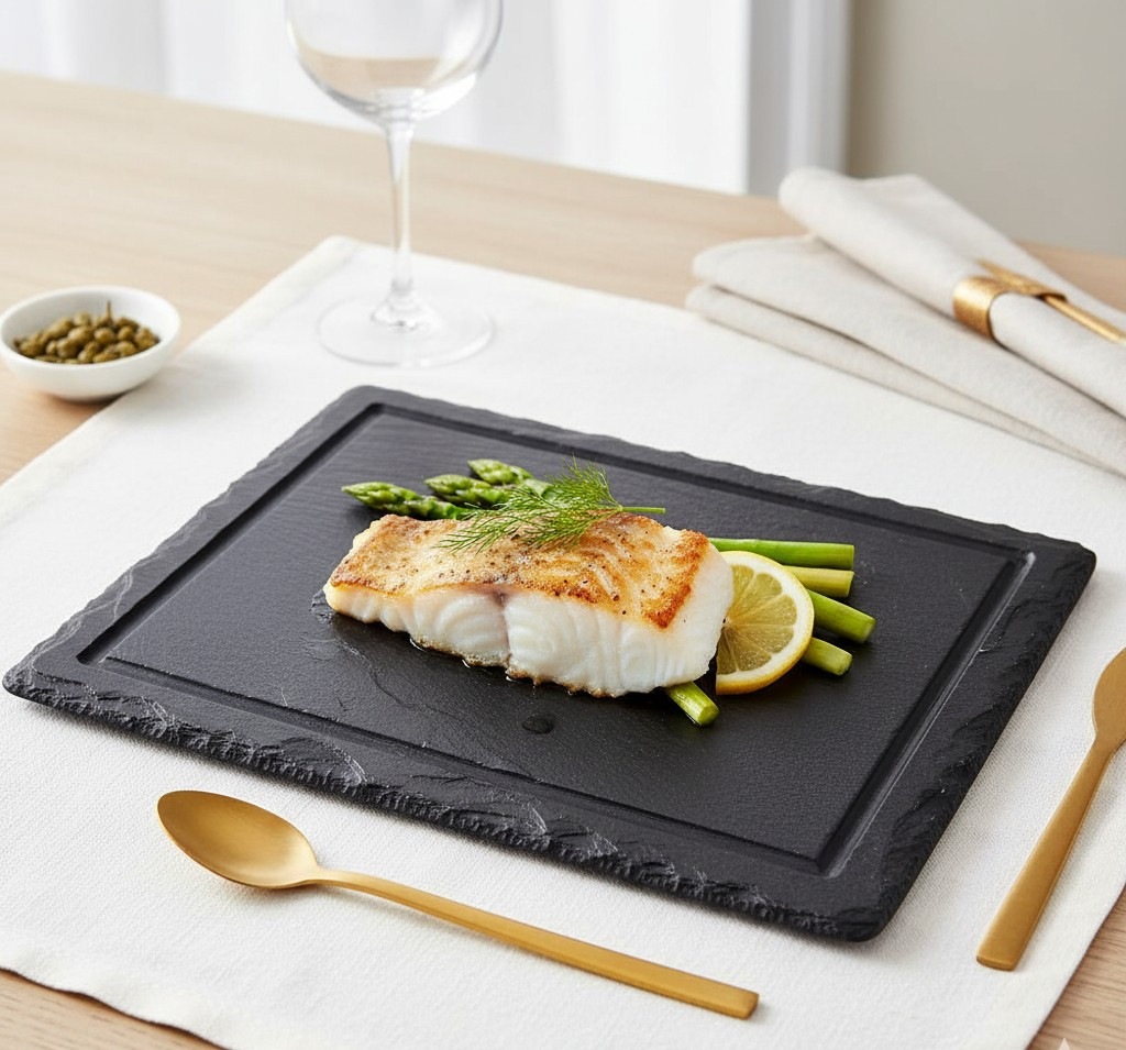 Сланцева тарілка 30*22 см з поглибленням, фото 1