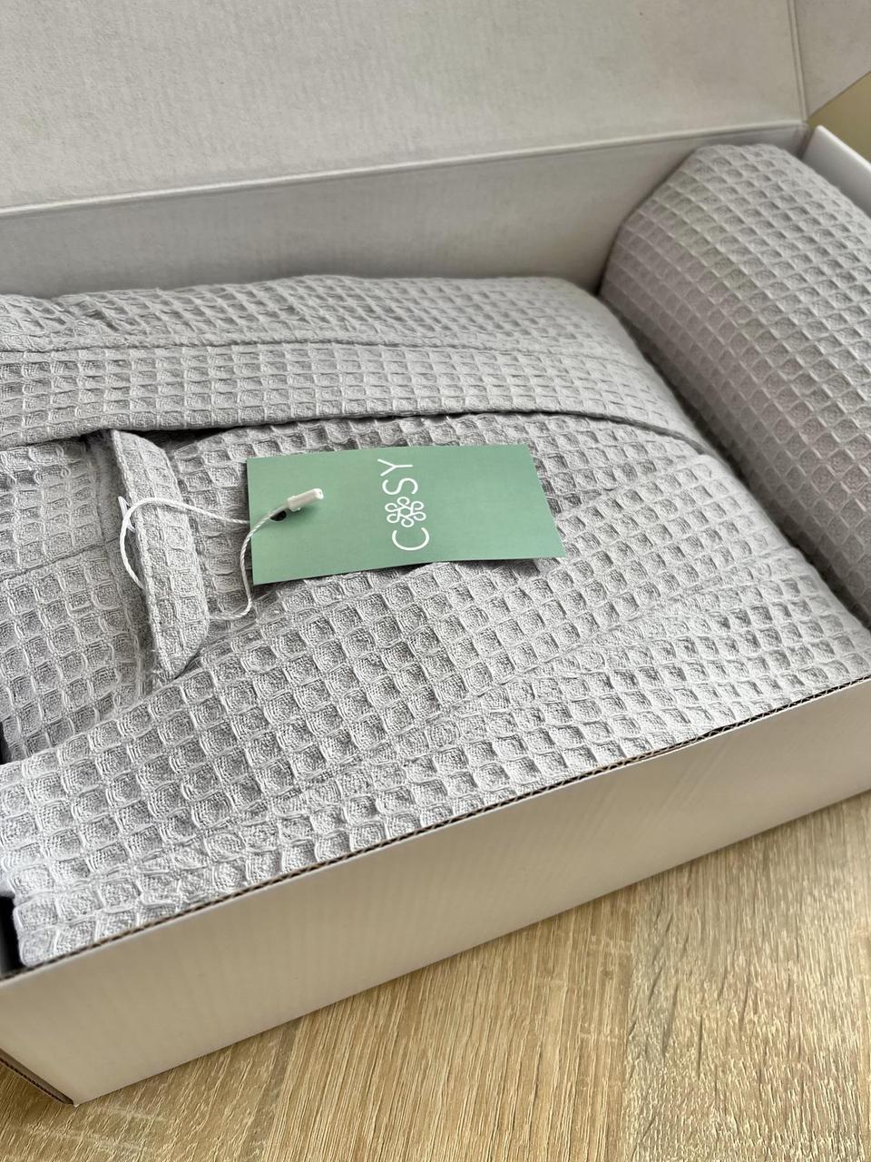 Подарунковий набір "Gentleman’s Comfort" (халат+ рушник), сірий, фото 1