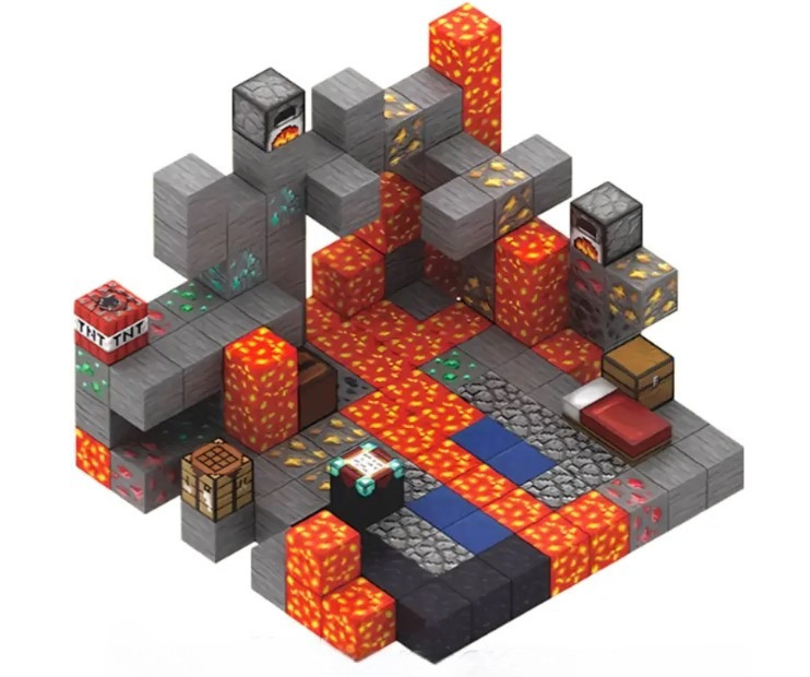 Майнкрафт конструктор магнітний Minecraft Magnetic Cube "Печерні пригоди" 143 кубика, фото 1