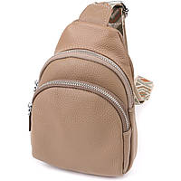 Слінг сумка з натуральної шкіри для жінок Vintage 22939 Бежевий
