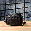 Компактна стьобана сумка для жінок з натуральної шкіри Vintage 22894 Чорний, фото 9