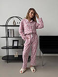 Жіноча піжама з мусліну Crocus з леопардовим принтом(сорочка+штани), фото 2