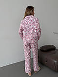 Жіноча піжама з мусліну Crocus з леопардовим принтом(сорочка+штани), фото 3