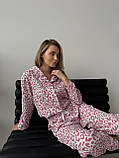 Жіноча піжама з мусліну Crocus з леопардовим принтом(сорочка+штани), фото 4