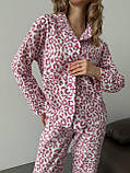Жіноча піжама з мусліну Crocus з леопардовим принтом(сорочка+штани), фото 7