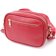 Яскрава жіноча сумка на кожен день із натуральної шкіри Vintage 22903 Червоний, фото 2