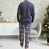 Чоловіча тепла City Love піжама з флісу полар, темно-сіра, фото 3