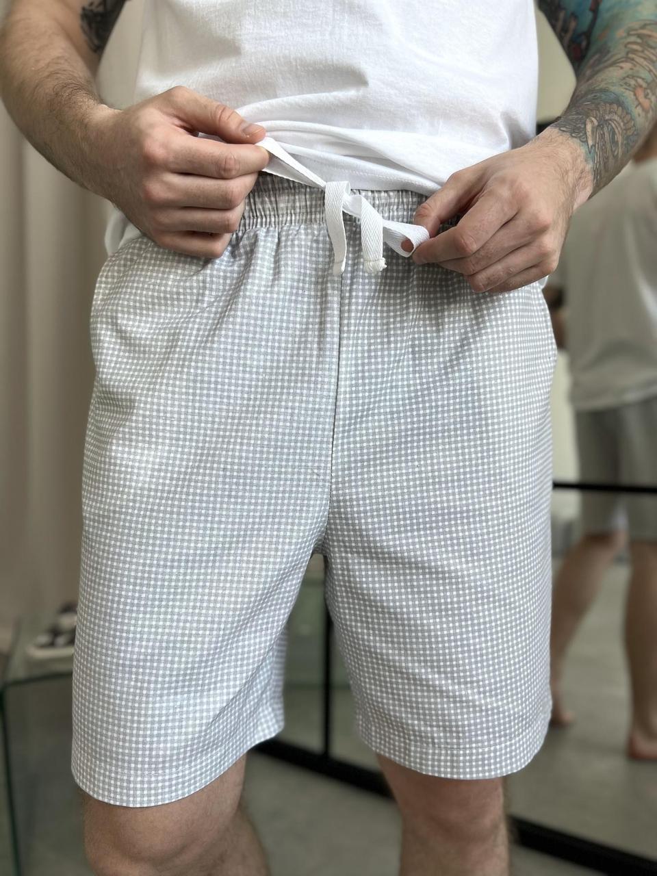 Шорти DUO унісекс, клітинка грейдж, фото 1