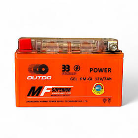 Акумулятор Гелевий PM-GEL 12v 7А для мото OUTDO ЗЗ Power aR.