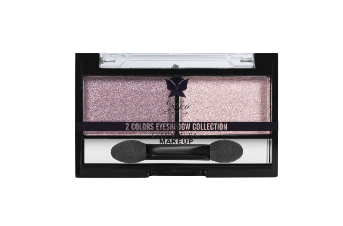 Тіні для повік подвійні KT-02 Kika №01  перл. пудрові рожеві-бузкові, фото 1