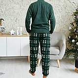 Чоловіча тепла City Love піжама з флісу полар, зелена, фото 2