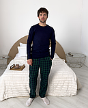 Чоловічий піжамний комплект "Бруклін" HH, зелено-синя, фото 3