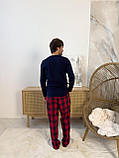 Чоловічий піжамний комплект "Глен"HH, червоно-синя, фото 4