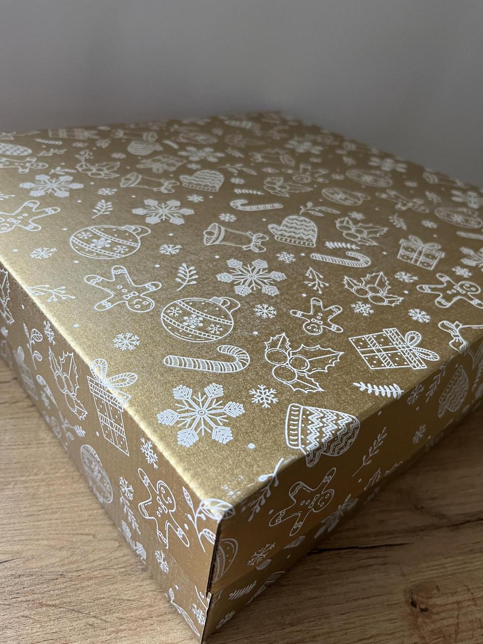 Коробка велика різдвяний малюнок, фото 1