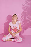Жіноча піжама "Crabby Mood" (футболка+штани), рожева, фото 2