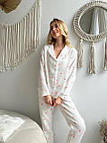 Жіноча Муслінова піжама, Серця рожеві на білому, фото 8