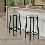 Міцний набір в індустріальному стилі з 2 барних стільців Corby, фото 2