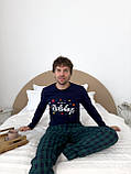 Чоловіча новорічна піжама "Бруклін", зелено-синя, фото 7