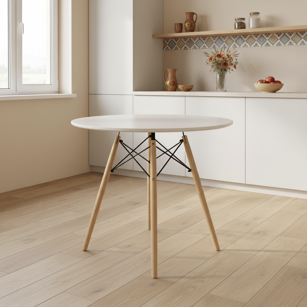 Стіл круглий кухонний 80 × 75 см DSW, фото 1