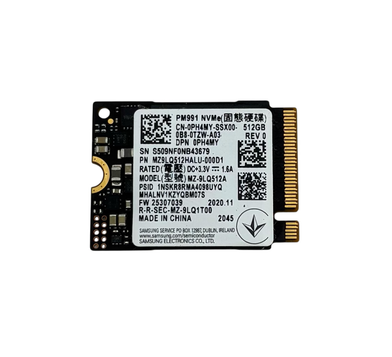 Накопитчувач SSD M.2 2230 Samsung PM991 PCIE Gen3 x4 NVMe 512GB (MZ9LQ512HALU-000D1) Б/В, фото 1