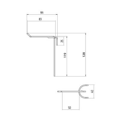 Гачок одинарний на торговельну сітку 50 мм D3,5 мм, білий, фото 2