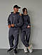 Теплий парний спортивний костюм Найк унісекс для закоханої пари худорлявої та штани тринити на флісі (ціна за 1 шт), фото 8