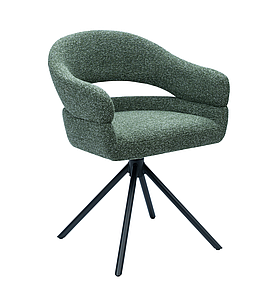 Стілець поворотний R-180 букле зелений мох + чорний TM Vetro Mebel