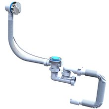 Сифон-автомат для ванної з переливом та ревізією SVD-05 (Flat Steamer) Ø40×40/50 мм