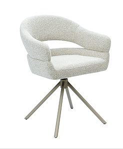 Стілець поворотний R-180 букле бежевий льон + капучино TM Vetro Mebel