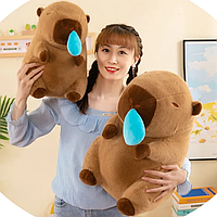 Большая Капибара с соплей 92 см. Плюшевая игрушка-подушка для деток.