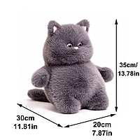 Игрушка серый Кот-Пухляш 37 см, Обнимашка кот толстяк для деток