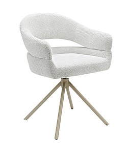 Стілець поворотний R-180 букле молочна хмара + капучино TM Vetro Mebel