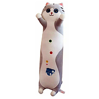 Игрушка Кошка-обнимашка 100 см, Мягкая игрушка плюшевая серая кошечка