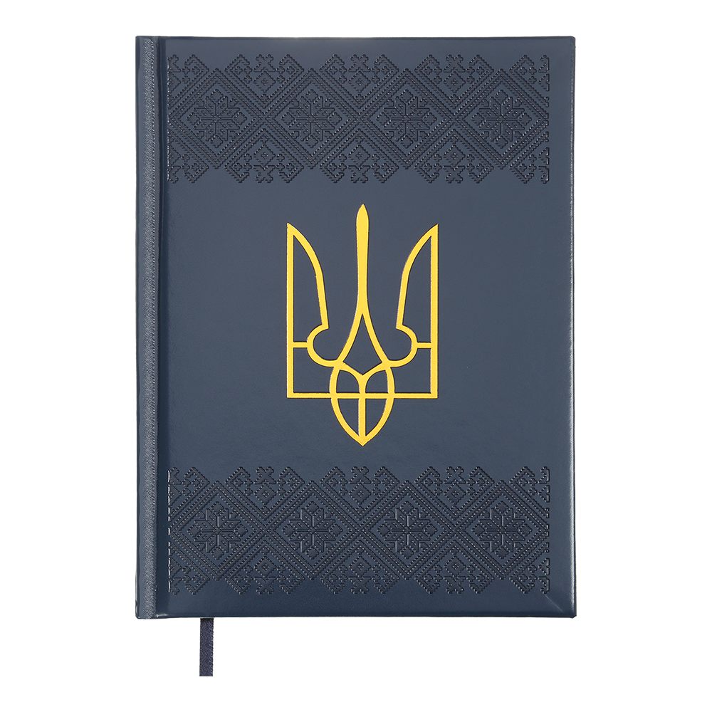 Щоденник датований BUROMAX 2026 ф.А5 HERALDRY, кобальтовий, штуч. шкіра, фото 1