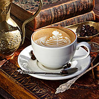 Сучасна картина в кухню, Чашка кави, Капучіно, Кавові зерна, Шоколад 90х60см з 3х частин, фото 3