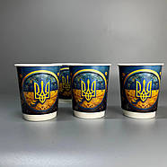 Паперові стаканчики з індивідуальним дизайном 250 мл. Білі двошарові стакани 500 шт., фото 3