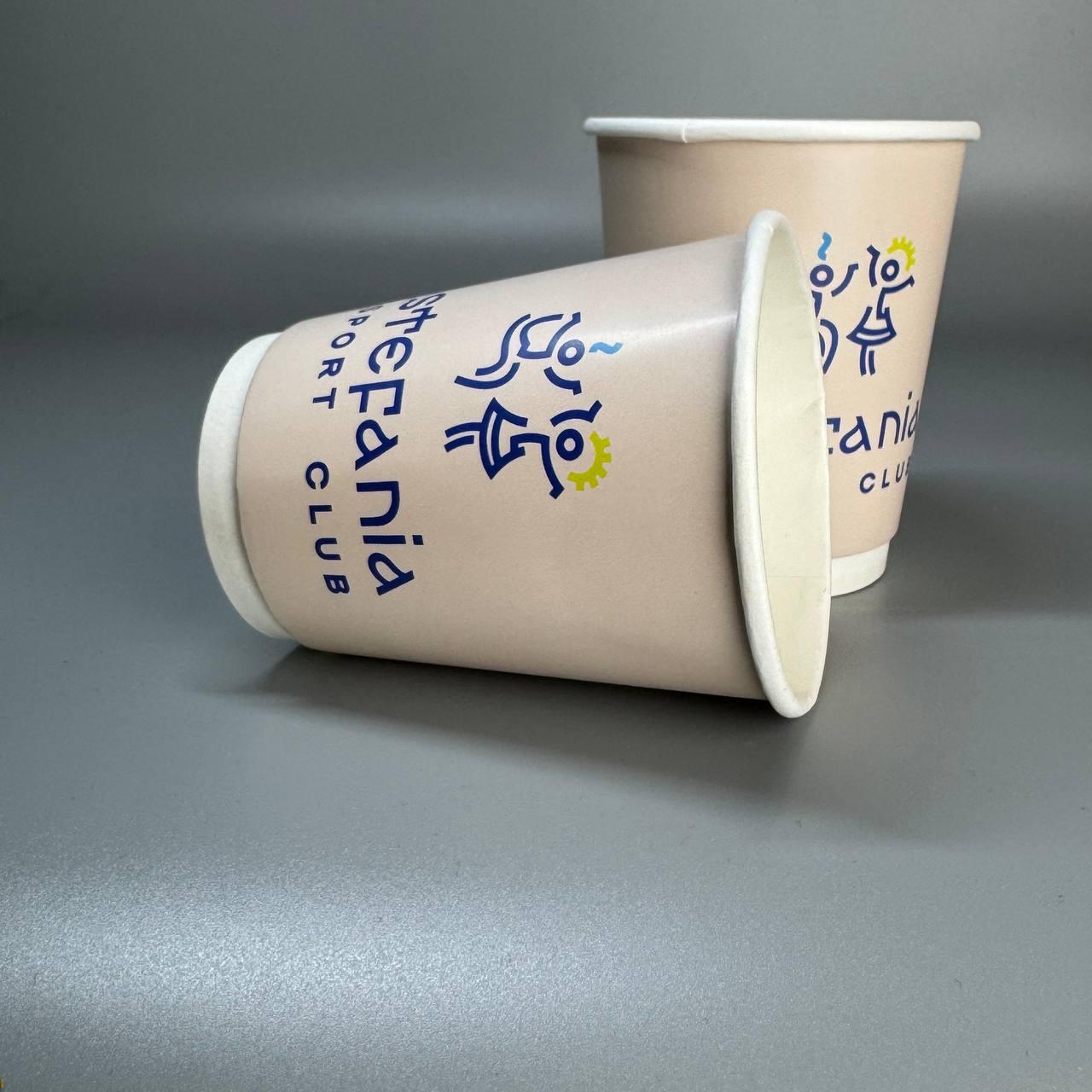 2500 шт. Стакани з логотипом двошарові білі 250 мл., фото 1