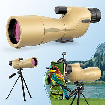 Монокуляр 25-75x + штатив та кліпса для смартфона / Монокль для телефону / Бінокль / Підзорна труба