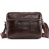 Сумка чоловіча шкіряна через плече. Барсетка месенджер із натуральної шкіри Коричнева, фото 9