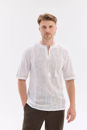 В'язана вишиванка з коротким рукавом "Оберіг", фото 1