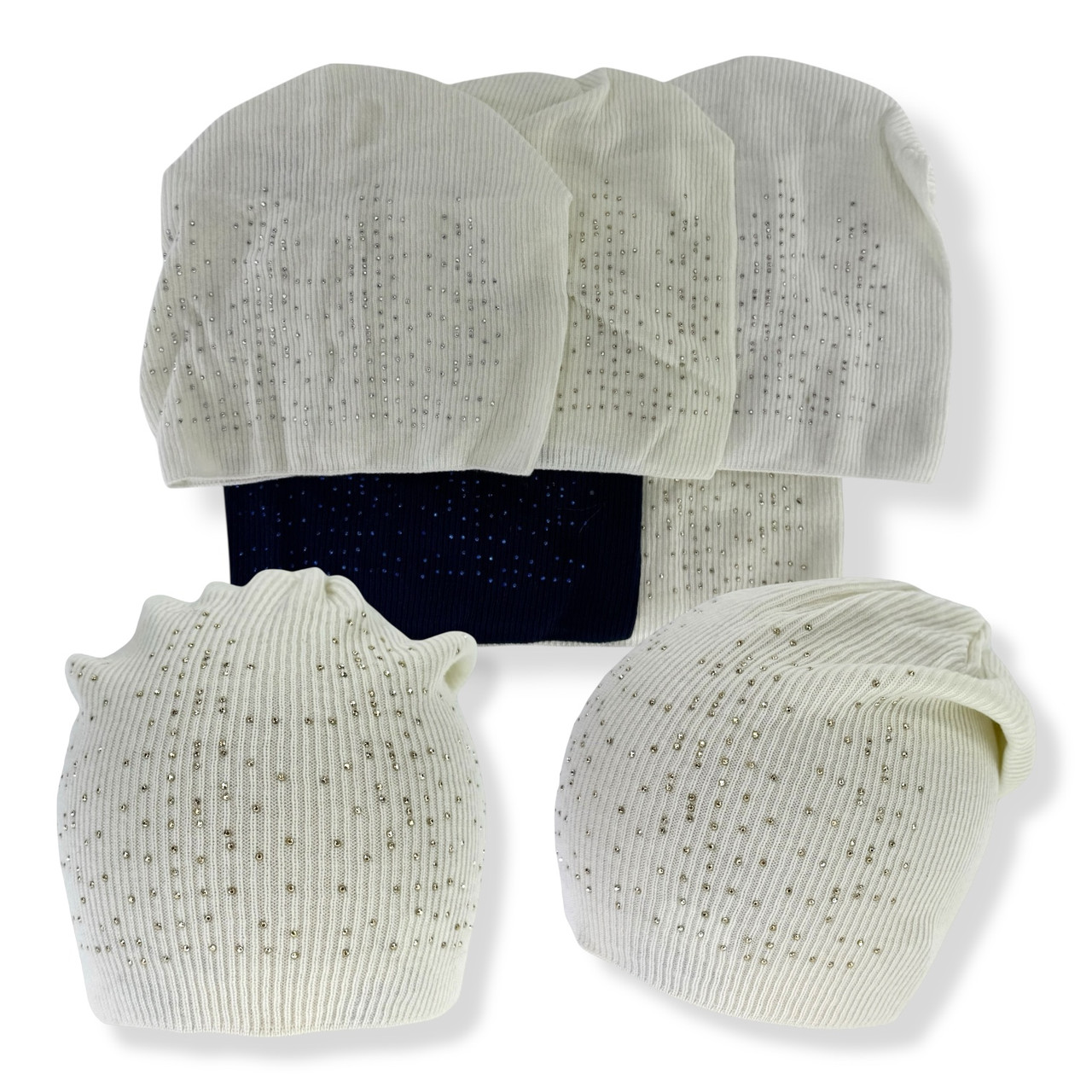 ОПТ В'язана дитяча шапка для дівчинки, р. 48-50 (5 шт./набір), фото 1