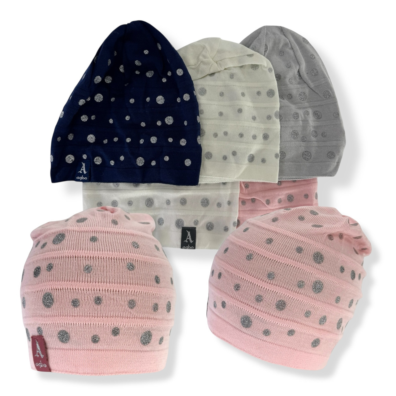 ОПТ В'язана дитяча шапка для дівчинки, р. 50-52 (5 шт./набір), фото 1