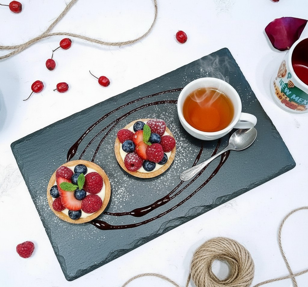 Тарілка сланцева 22*14,5 см для подачі, ручна робота, фото 1