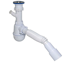 Сифон для мийки з відведенням під пральну машину (A-40059) Ø40×40/50 мм