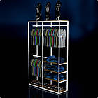 Стійка "PENELOPE ODISSEY" 2400х1630х480мм. Рейл вішало для одягу, стелаж поличний з вішалками та полицями, фото 3