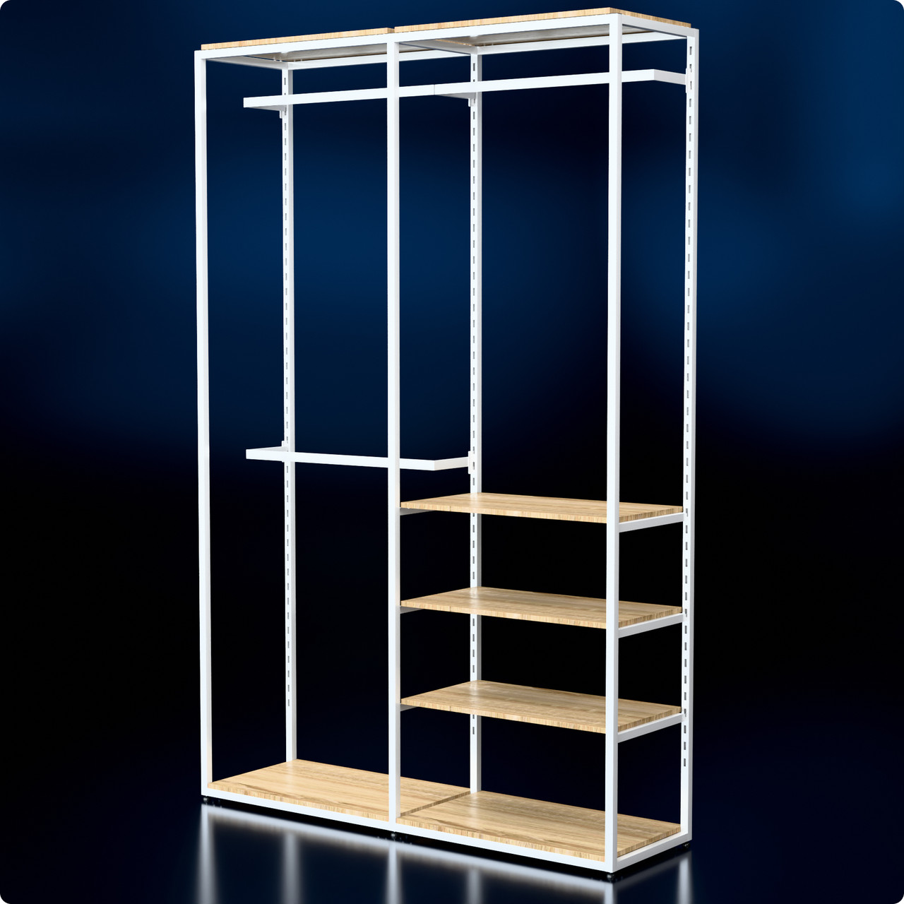 Стійка "PENELOPE ODISSEY" 2400х1630х480мм. Рейл вішало для одягу, стелаж поличний з вішалками та полицями, фото 1