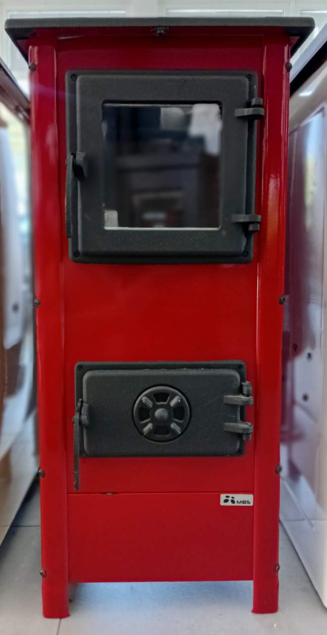 Опалювально-варильна піч буржуйка на дровах з конфоркою для приготування їжі MBS Hera 7 кВт