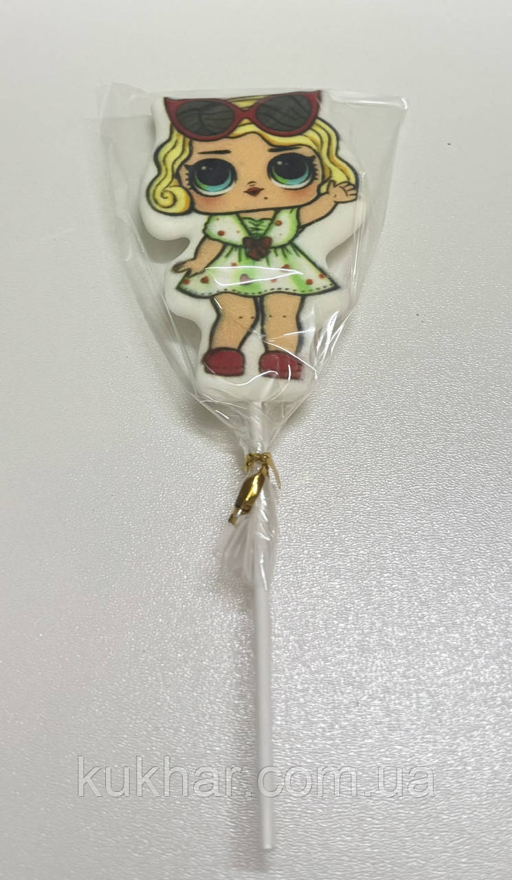 Кондитерська оздоба "Дівчинка ЛОЛ" в зеленому, фото 1