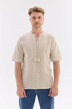 В'язана вишиванка з коротким рукавом "Назар", фото 1